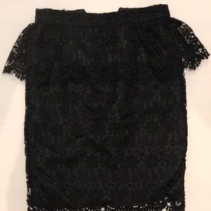 Black lace Peplum Skirt
